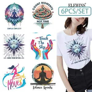 6 Pcs Heat Transfer Vinyl HTV Iron on Vinyl for Tshirt Hoodie Jeans, Gold Foil DTF Transfer, Washer Safe HTV Vinyl for Men Women Craft DIY Art