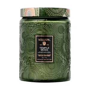 Voluspa Japonica Large Jar Candle 18oz - Glass Decorative Candle with Embossed Design & Long Burn Time 100 Hours