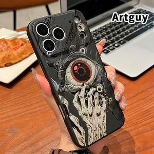 Eye of Terror Pattern Straight Edge Phone Case Soft Case for iPhone 17 16 15 14 Pro Max 13 12 11 Air XR XS Plus Shockproof Drop Protection Rugged Durable Silicone Cover