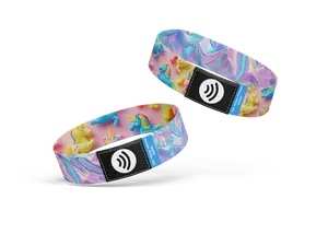 SMART BANDS Littles | Unicorn Shine NFC Safety Wristband | Reprogrammable TAP NFC Bracelet for Contact | Amusement Parks, Travel, School & Everyday Safety