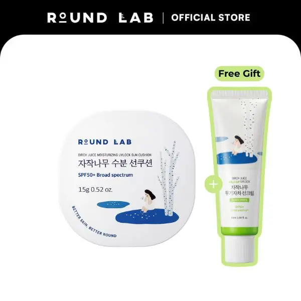 ROUND LAB Birch Juice Moisturizing UVLock Sun Cushion