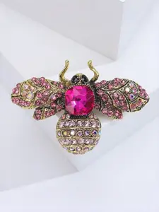 LYRA PIN High-Quality Vintage Rhinestone Bee Brooch, Elegant Insect Lapel Pin, Suit Flower Hat Accessory, Gift for Friends, Holiday Birthday Present