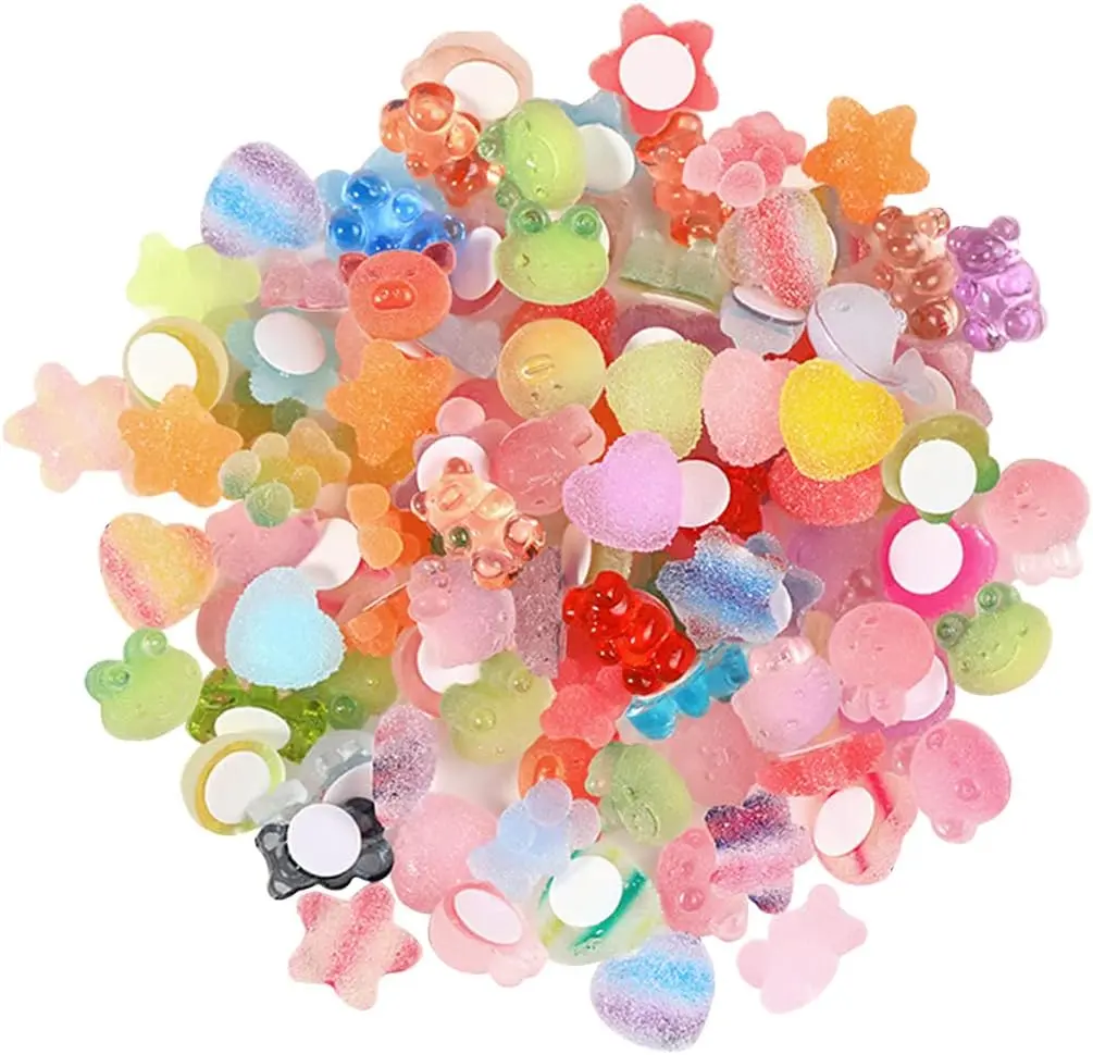 3D Clear Resin Stickers for Big Belly Cups Mugs, Removal Without Trace, 100 Mixed Shapes Resin Self Adhesive Art Stickers Decor for Handcraft/DIY/Photo Album/Hair Accessories/Laptop