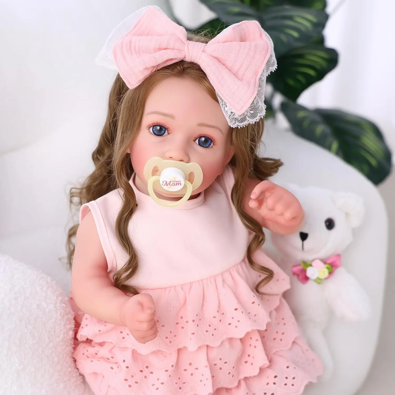 #Summervibes#DealsForYouDays BABESIDE 20" Reborn Doll 8 Piece Set with Cloth Body & Vinyl Includes Gift Box Feeding Accessories Christmas New Year Birthday Gift