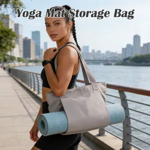 1 Count Yoga Mat Bag, gray, suitable for fitness classes and outdoor camping