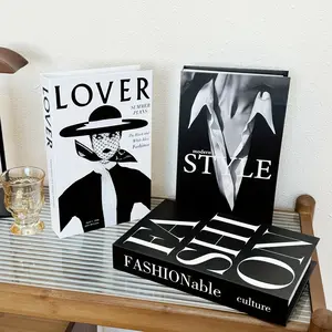 3pcs Luxury Aesthetic Decorative Book Boxes, TV Cabinet Sides Model Books, Wine Rack Desktop Fake Books, Festive Fashion Art Decoration