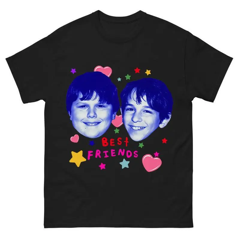 Cotton Graphic T-Shirt for Women, Diary of a Wimpy Kid Casual Crew Neck Top with Greg & Rowley Best Friends Meme, Garment, Printed