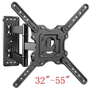 Full Motion TV Wall Mount Monitor Wall Bracket with Swivel and Articulating Tilt Arm, Fits 32 35 37 39 40 42 46 47 50 55 Inch LCD LED OLED Flat Screens up to 66 lbs and VESA 400x400