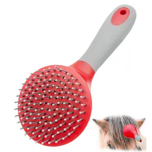 Horse Mane & Tail Combs Horse Brushes Shedding Brush  Tool for  Long Haired Dogs (Red)