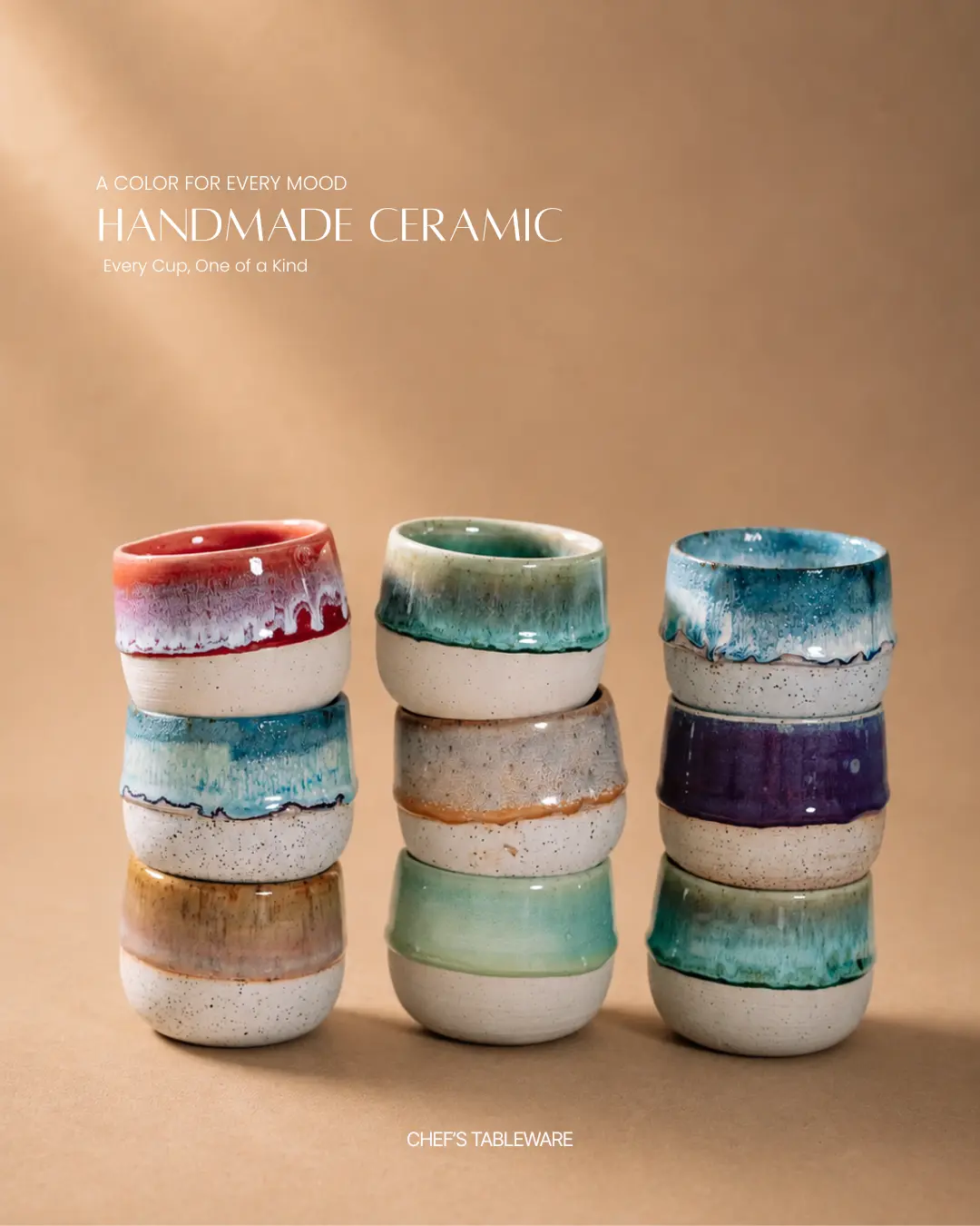 Handcrafted Ceramic Espresso Cup – Colorful Handmade Pottery Cup