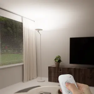 F2 3000 LM Super Bright LED Torchiere Floor Lamp Tall Standing Floor Light Modern White for Home, Bedroom, Living Room, apartment