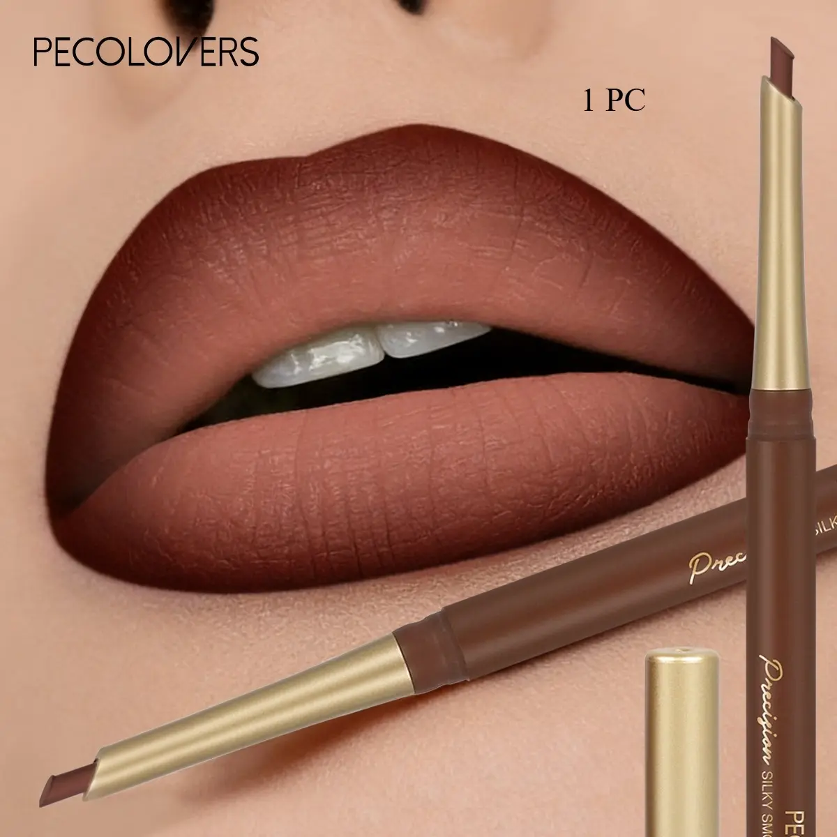 1Pc Thin Outline Lip Liner, Creamy Blendable Lip Pencil, Rich Saturation Lip Contour Definer, Mild Skin-Friendly Lip Makeup Tool For Daily Styling, Dating And Banquet Occasions, Nude And Carmine, Lip Beauty Cosmetic