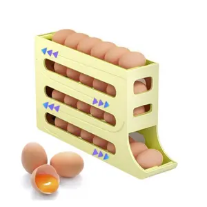 1PC 4-tier Refrigerator Egg Rack, Automatic Egg Rolling Rack, 30-egg Storage Rack, Refrigerator Egg Dispenser, Kitchen Egg Storage Rack