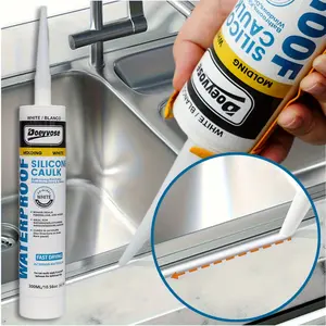 Silicone Waterproof Sealant, Fast-Drying Window & Kitchen Bathroom Repair Tape Sealer, 300ML Flexible Heat-Resistant Adhesive for Safe Sealing, Quick Dry Adhesive