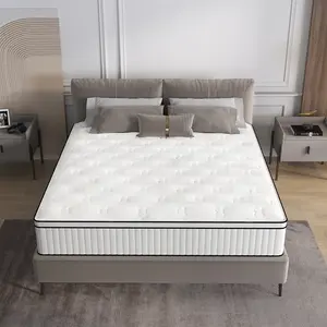 Memory Foam 12"14" Hybrid Spring Twin Full King Size Medium Firm Mattress in A Box - Ergonomic Design, Sweet Night King Size, Modern Home Bedroom