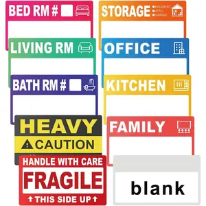 440 Count 3.5" x 2" Large  Moving Packing Labels for 3-4 Bedroom House, 10 Color Coded Moving Stickers for Boxes with Large Writable Area, Fragile Moving Stickers +Heavy and Blank Labels