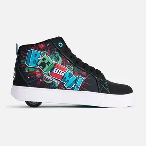 Minecraft Shoes - Heelys Racer 20 Mid - Skate Shoes with Wheels for Kids & Adults