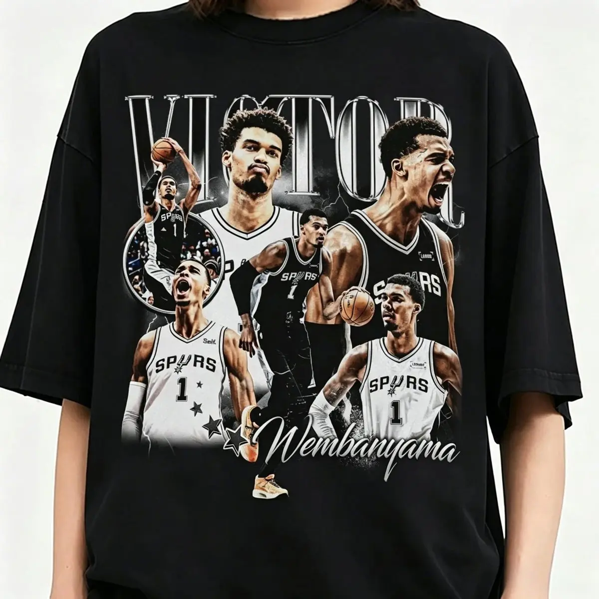 90s Vintage Basketball Graphic T-Shirt, Victor Wembanyama Inspired Unisex Tee graphic tees