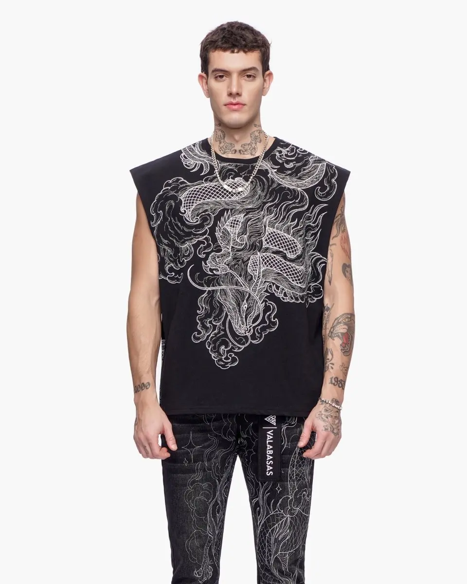 Kaito Cut-Off Tee Black