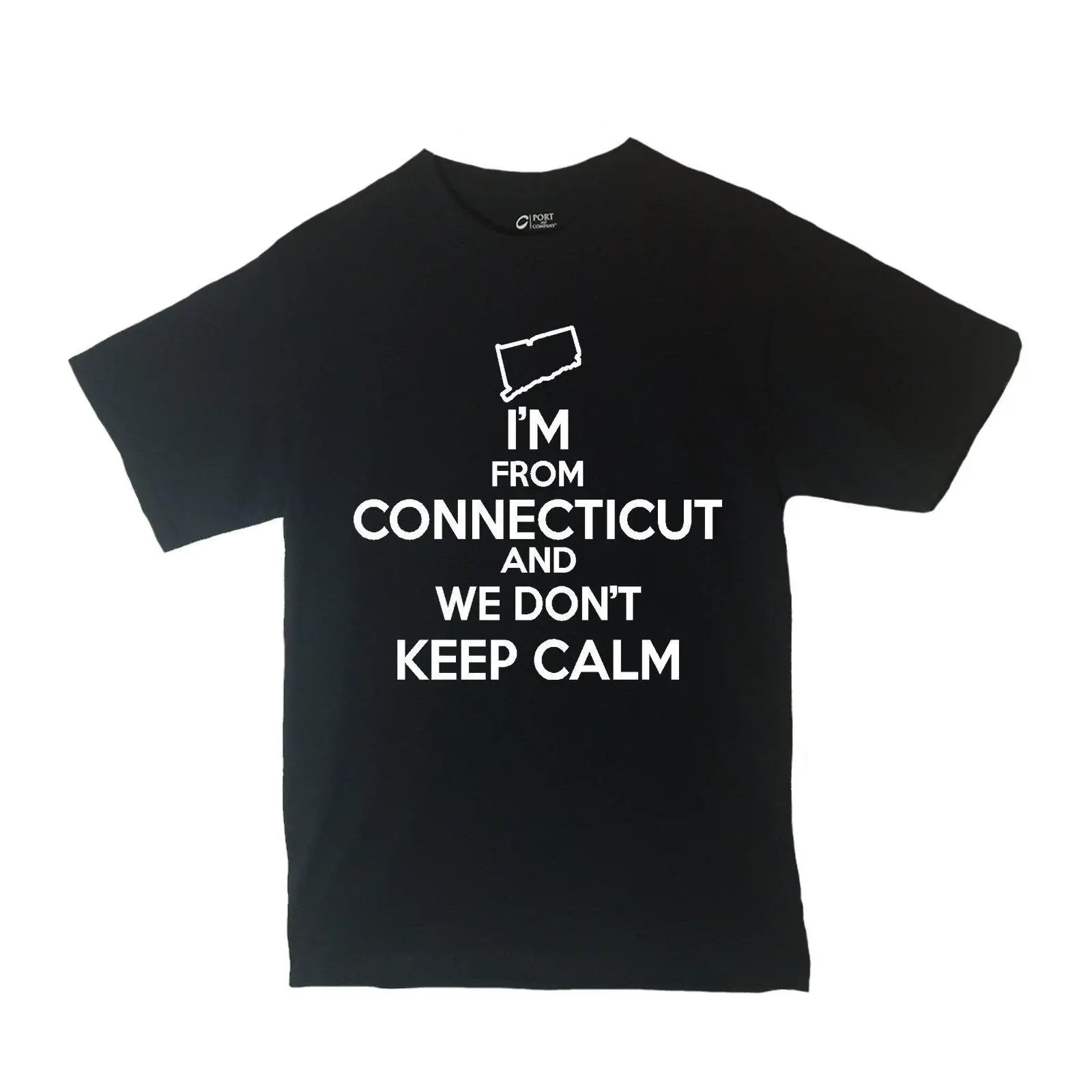 CustoMonsterDesigns Men's I'm from Connecticut and We Don't Keep Calm Shirt
