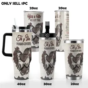SMS - “Tú & Yo” Vaso Térmico de – Hecho en EE. UU., Conjunto de tazas Tumbler Regalo de Aniversario para Él o Ella, Vaso Especial para Parejas y Momentos Inolvidables, Taza de Amor para Esposo y Esposa