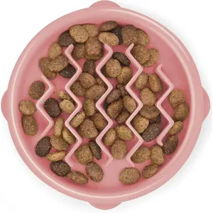 Fun Feeder Slo Bowl, Small Slow Feeder Dog Bowl, 3/4 Cups, Mini, Pink