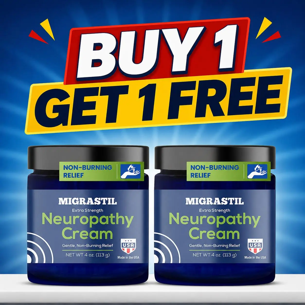 【Buy 1 Get 1 Free】Migrastil Neuropathy Cream - Soothing Cream for Feet, Legs, Hands, Etc. Aloe Shea Butter Gentle Clove Moisturizing Body Care Daily
