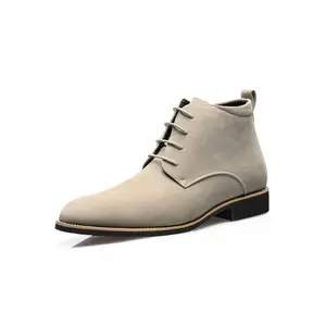 Men's Business Style Solid Color Lace Up Boots, Fashionable Pointed Toe Boots for Work Office, Male All-match   Pu Leather   Formal Shoes for Daily WearQXAX