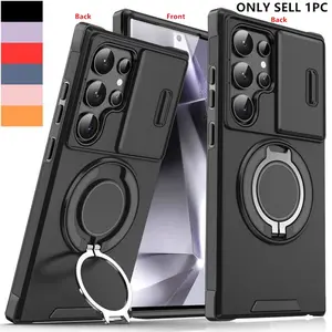 Durable Anti-Drop Sliding Camera Phone Case for Samsung Galaxy S25 S24 S23 S22 Ultra Plus , Shockproof Protective Cover with Stand Feature