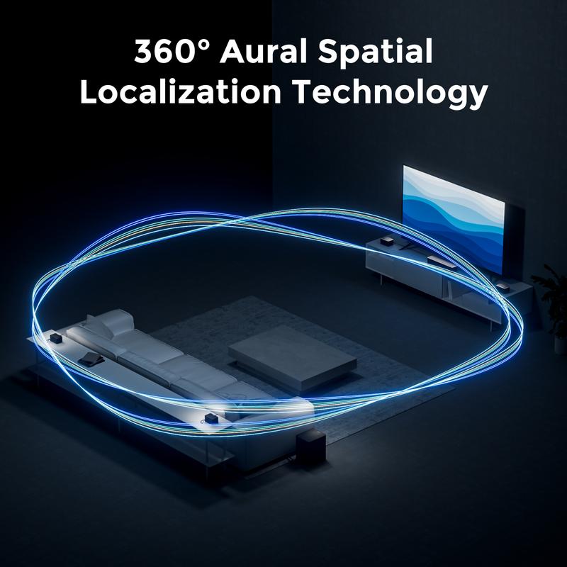 ULTIMEA Poseidon D80 BOOM Soundbar 7.1ch Dolby Atmos with Explosive Deep BASS, 4 Wired Surround Speakers, Subwoofer, HDMI eARC, Bluetooth & App Control – 2025 New Version Home Theater System for Powerful Sound Experience