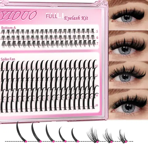 Lash Clusters and Bottom Lashes Wispy Eyelash Clusters D Cluster DIY Spike Individual Eyelashes Eyelash Falsies False Eyelashes Extension Volume Individual Lash DIY Makeup Lashes (5-6-7mm, 12-14-16-18-20mm)