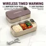 Cordless Rechargeable Electric Heated Lunch Box, Portable Smart Self Heating Food Warmer with Timer Control, Lightweight Leak Proof Stainless Steel Bento Box for Work Office Travel, Meal Prep Containers Perfect Gift