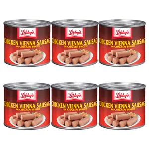6 Cans Chicken Vienna Sausage in Chicken Broth, Ready to Eat Canned Sausage, 10g Protein Per Serving Can, 4.6 oz.