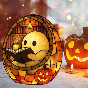 Halloween decorations, book reading lamp decorations, ghost night lights, cute flashing fluorescent night lights for readers and enthusiasts, bedroom and study rooms with cute flashing fluorescent signs, gifts