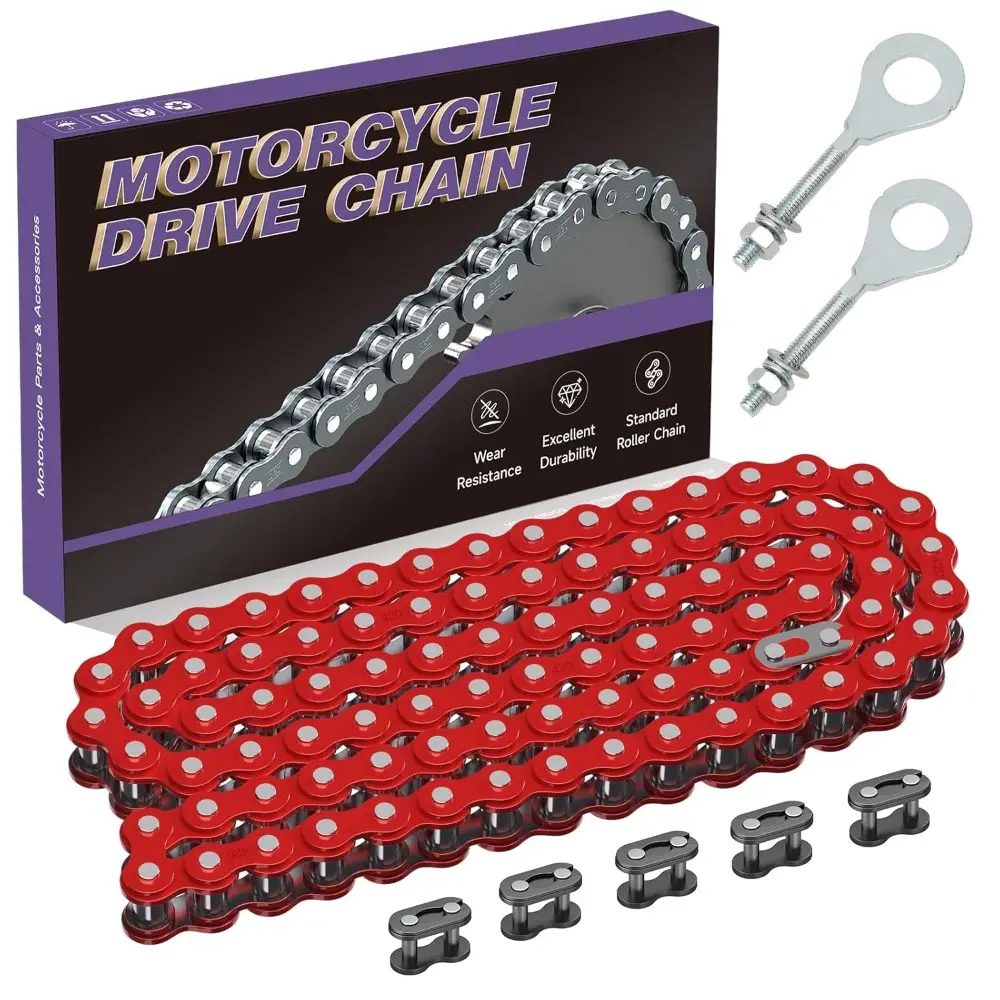 420 Chain Mini Bike Chain 90 Links Replacement For Mini Bike,CT200U,BT200X,CT200U-EX,Baja Warrior,Massimo MB200,TrailMaster Predator 212,196cc,6.5hp Accessories Parts Chain Adjuster