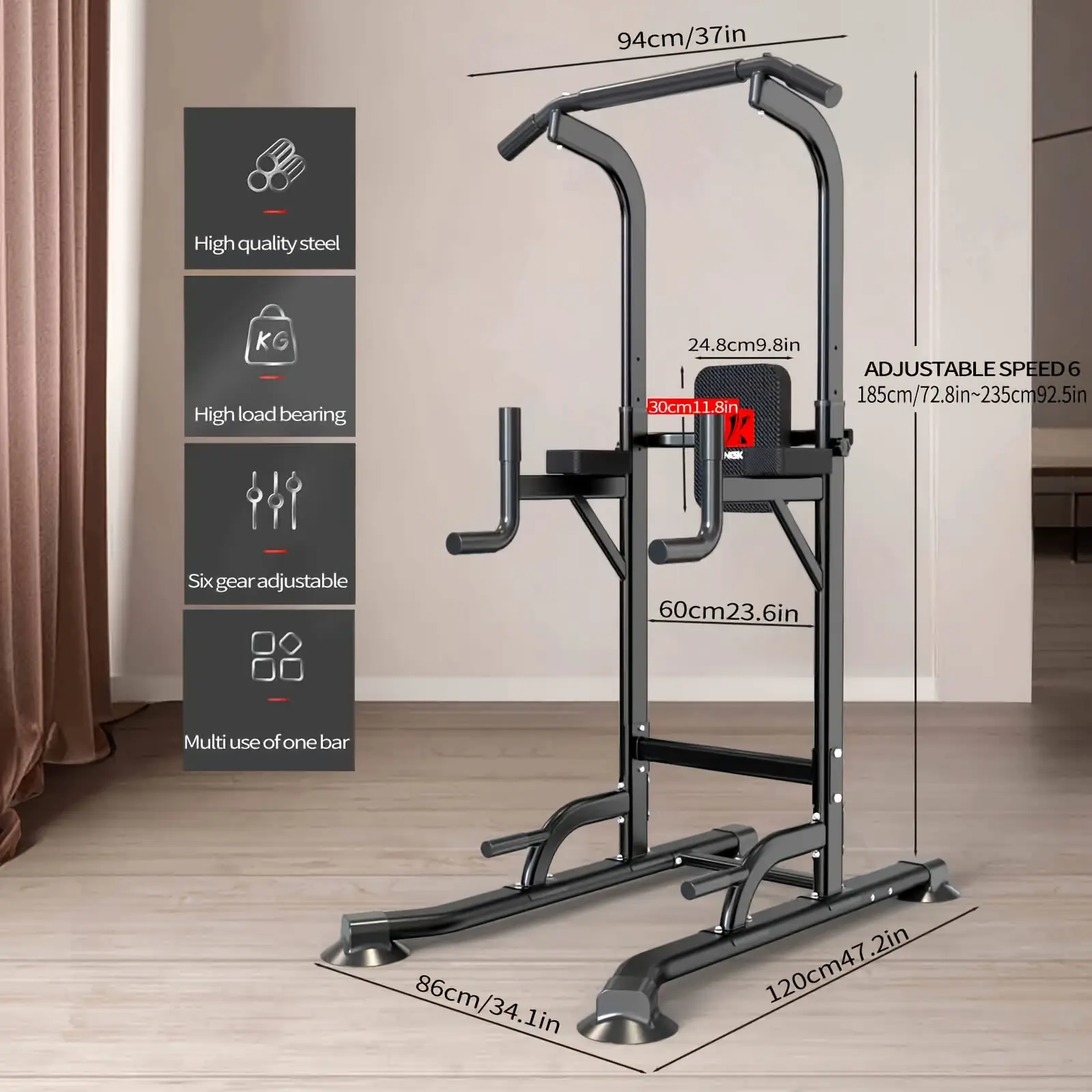 1pc Pull Up Rack, Adjustable Height Multifunctional Home Strength Training Equipment, Fitness And Exercise Device, Simple Installation, Durable Pull Up Device
