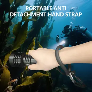 Dual-Use High Lumen Diving Flashlight with Lithium Battery IPX8 High Quality Portable Anti-Detachment Hand Strap Ideal for Diving Fishing & Emergency Night Lighting Diving Flashlight Underwater Illumination Sleek Cylindrical Design