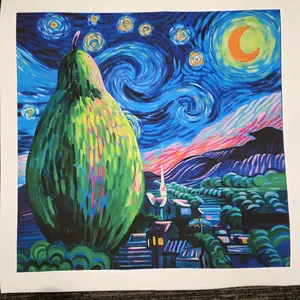 Pearry Night Art work original decor print colorful Pearry Night Art work original decor print colorful