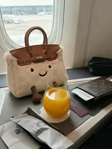Cute plush women’s crossbody bag, stylish cartoon handbag, fashionable and comfortable accessory, PU material tote bag, fluffy shoulder bag