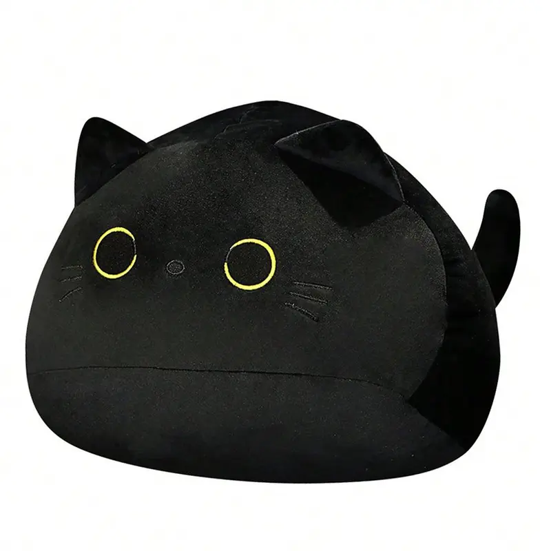 Black Cat Plush Toy, Soft Stuffed Decoration, Children's Companion Comfort Toy, Gift for Her, Men's Gift, Soft Stuffed Animals