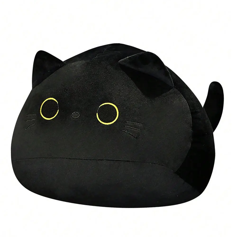 Black Cat Plush Toy, Soft Stuffed Decoration, Children's Companion Comfort Toy, Gift for Her, Men's Gift