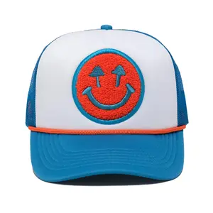 Double Blind Trucker Dolphin Blue Chenille Embroidered Patch Foam Front Snapback Trucker Hat