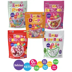 Zolli Zero Sugar Hard Candy Bundle - Zollipops, Gum Popz, Snow Ballz, Drops, Ball Popz Candy Snack Sweet candy variety