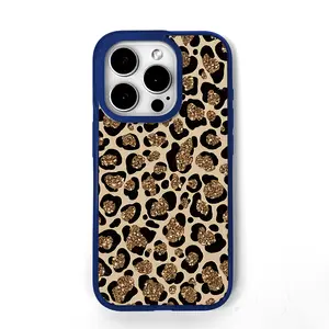 Glitter Leopard Print Phone Case， Chic Animal Print Style for iPhone 17 16 15 14 13 12 11 Plus Pro Max， Great Gift