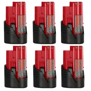 2/4/6 Pack 3.0Ah 12V Battery Replace for Milwaukee 12V Battery Lithium Compatible for Milwaukee 12-Volt Battery 48-11-2411 48-11-2420 48-11-2401 48-11-2402 Cordless Tools TikTokShopBlackFriday