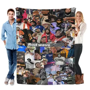 Rod Wave Merchandise Blanket - Super Cozy Sherpa Throw & Collectible Memorabilia, Unique Patchwork Design Fan Gift for Bed, Couch, All Seasons