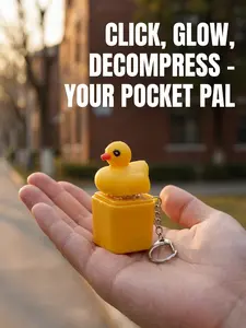 Funny Quacking Duck Keychain,Lizard Frog Duck Button Clicker Keychain Fidget Toy, Realistic Squeaky Sound Interactive Stress Relief EDC Gadget, Portable Cute Pocket Fidget Accessories For Adult & Teens, Perfect Daily Carry & Holiday Gift