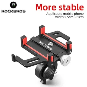 ROCKBROS Bike Phone Mount Holder Motorcycle & Bicycle Handlebar Cell Phone Holder 360° Rotatable Aluminum Phone Clip for iPhone 11 12 13 Pro Max Mini X XR Xs Plus Samsung S21 S20 S10