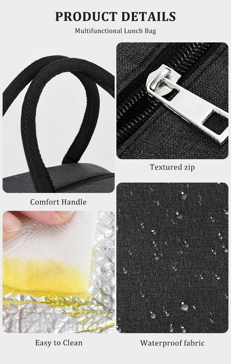 MEXS Insulated Lunch Bag for Women and Men with 10L Large Capacity Leakproof Design and Side Pockets Perfect for Work Office Travel and Picnic