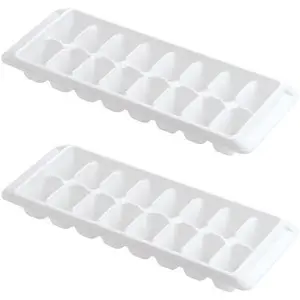 Ice Tray Easy Release White  Trays, 16 Cube (Pack of 2) (2867-WHT-2)